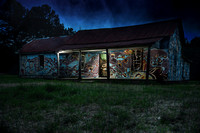 Painted tobacco barn in North Carolina